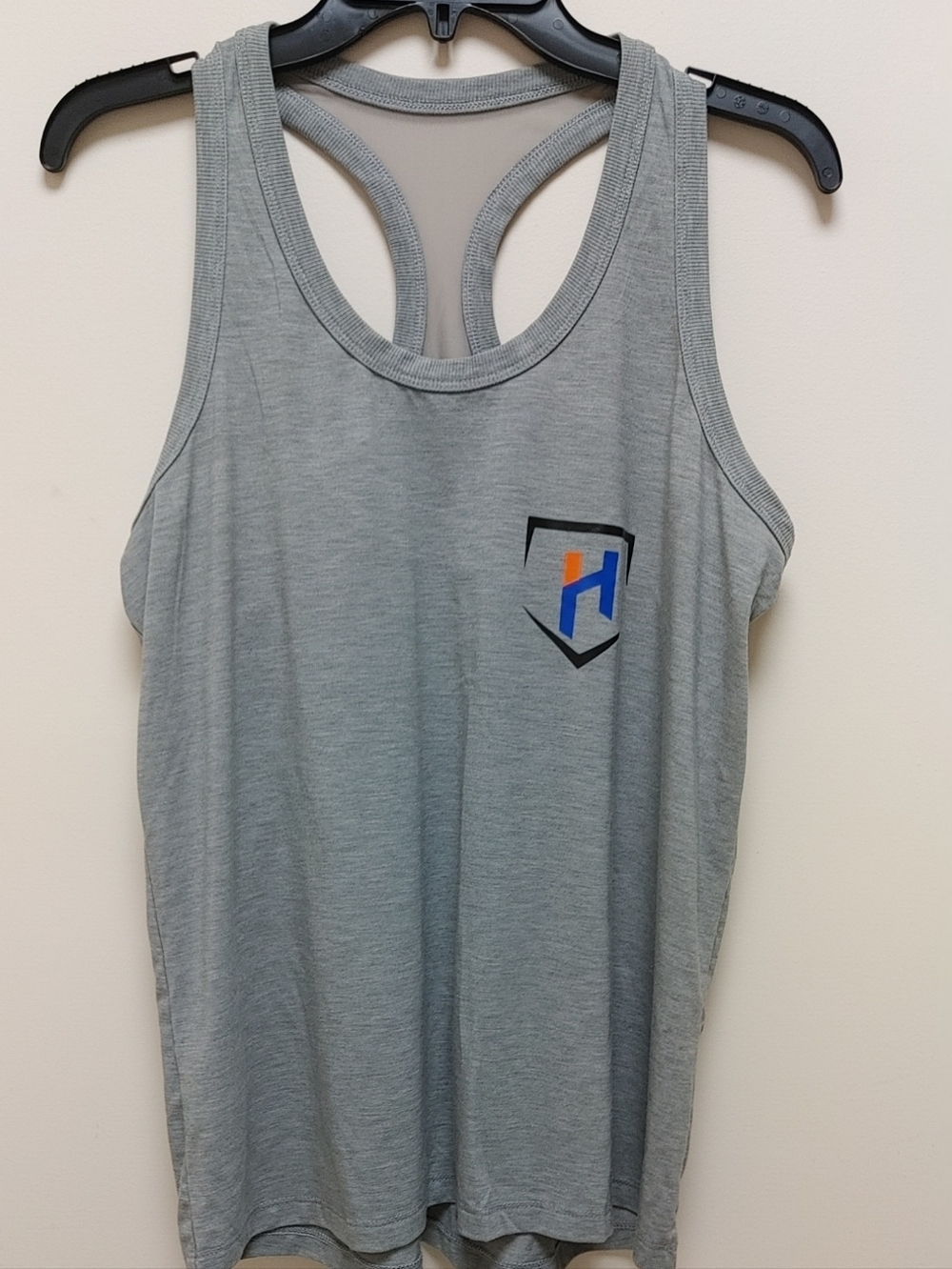 Performance Grey Racerback Tank Top with Logo Women's Size Large